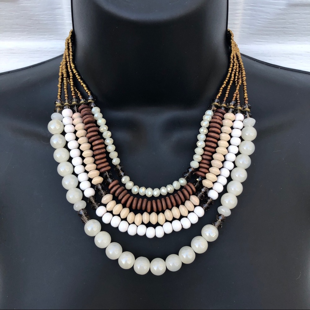The Limited Beaded Neutral Statement Necklace - image 1